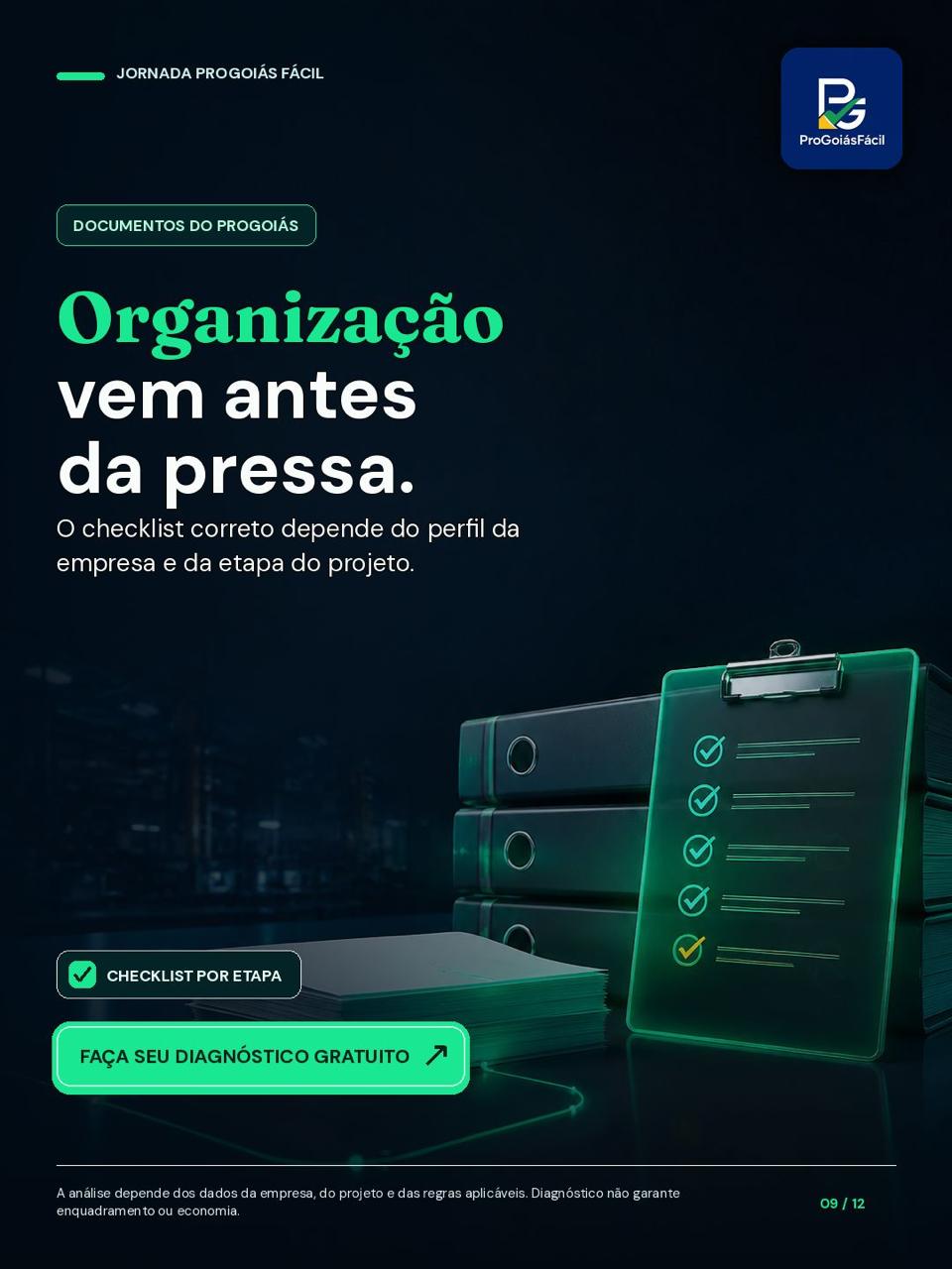 Organização antes da pressa